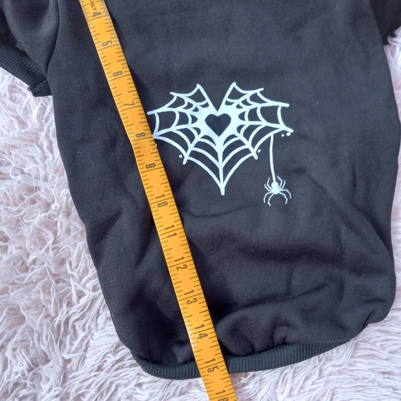 Pet hoodie! Dog seater with hood, pink horns, and spider graphic! 2 sizes! Nwot - Picture 7 of 8